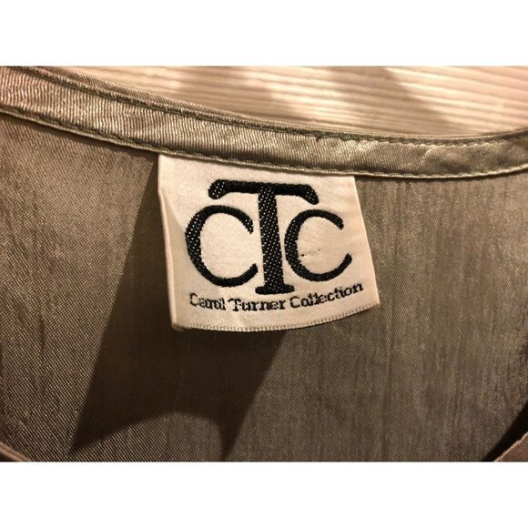 Carol Turner Collection Seafoam Green Crop Long Sleeve Acetate Top Shirt Small - Picture 4 of 6